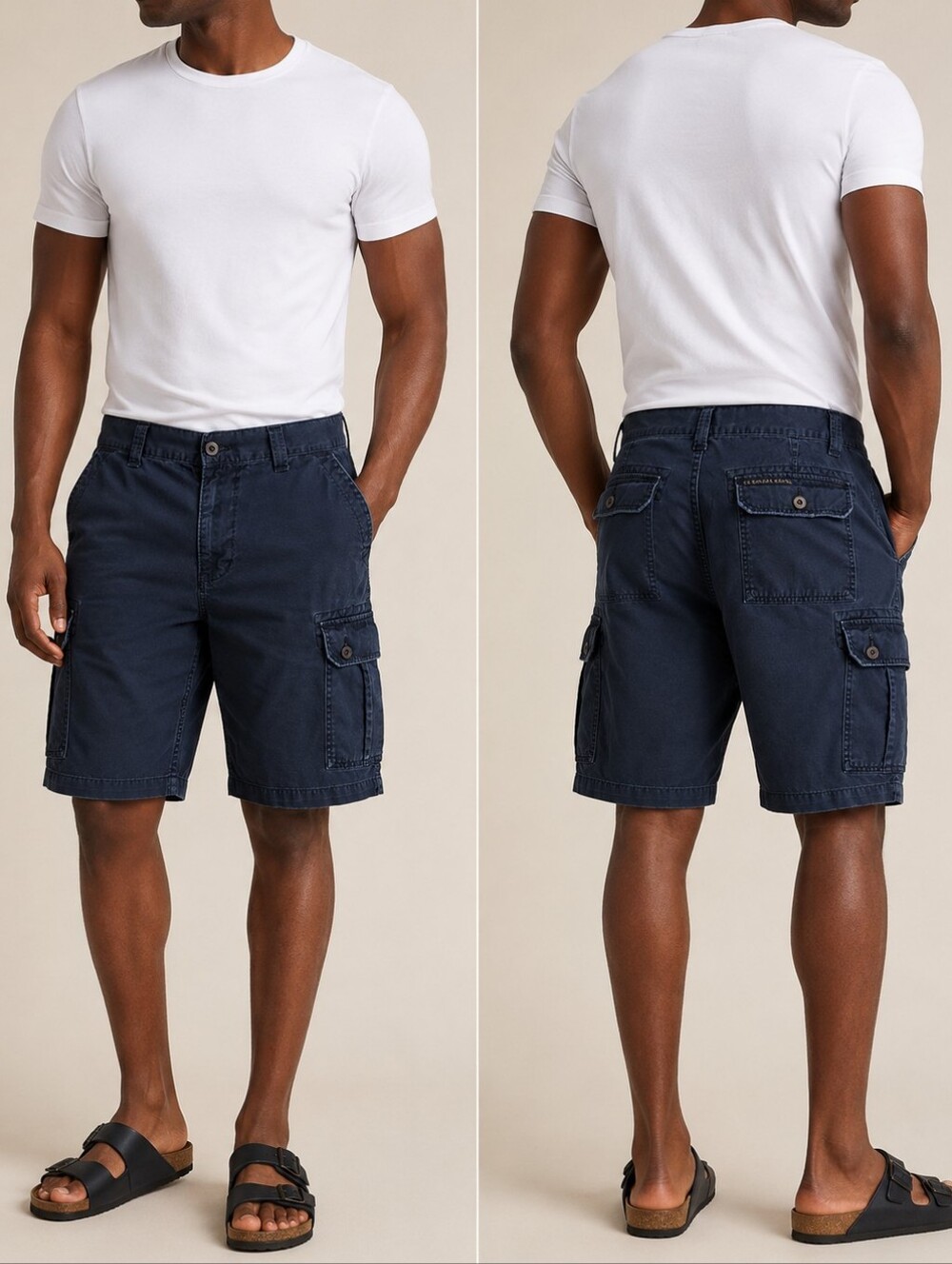 U.S. Polo Assn. Men's Navy Cotton Cargo Shorts W33 Utility Pockets